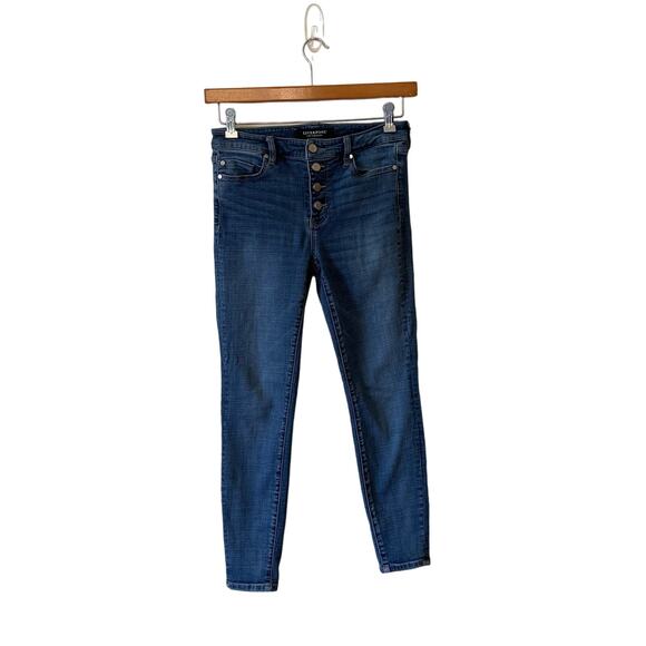 Liverpool Los Angeles US 6 skinny jeans blue low rise button fly punk - Picture 1 of 9
